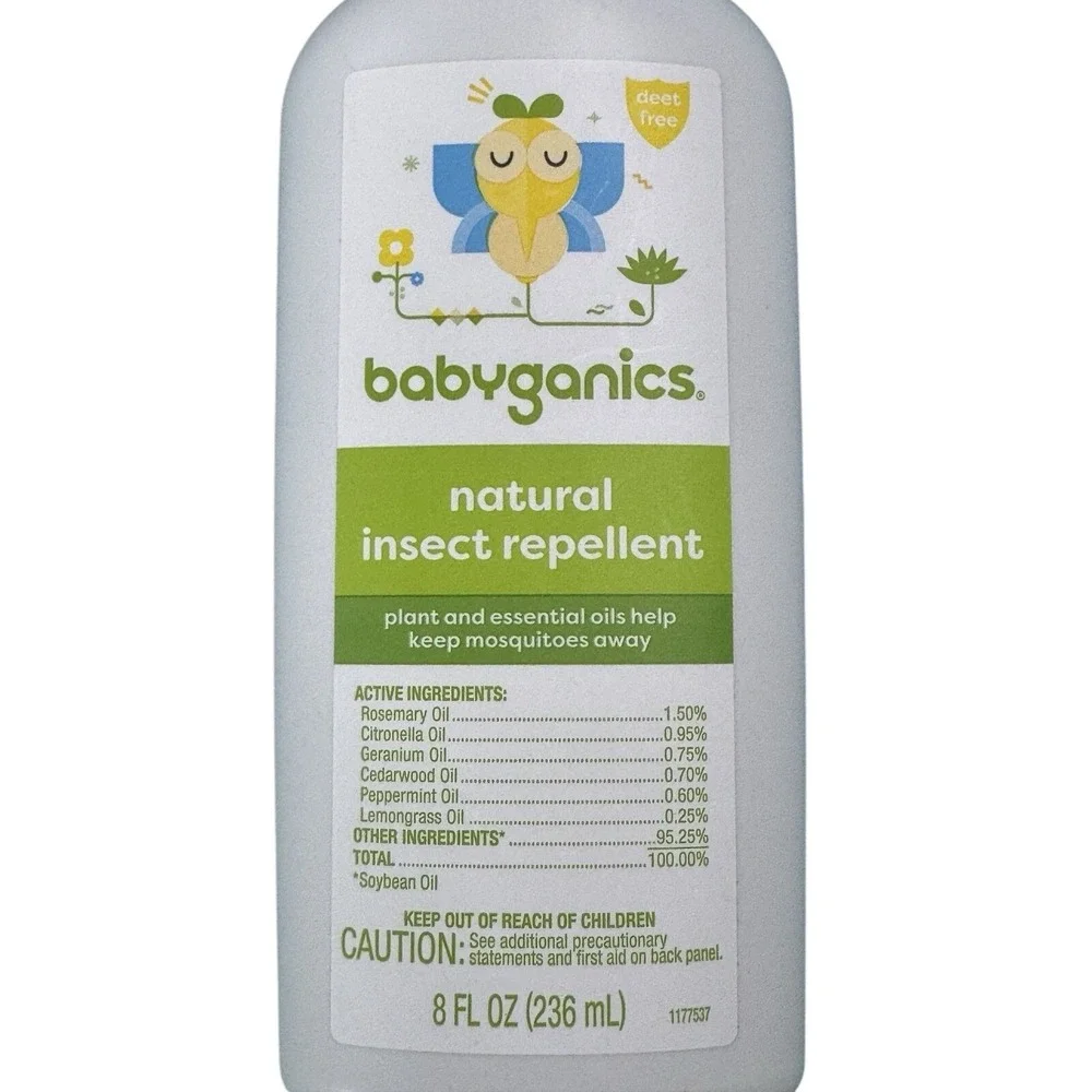 Babyganics Natural Insect Repellent DEET-Free Plant Based Spray 8oz and 5oz‎ Set